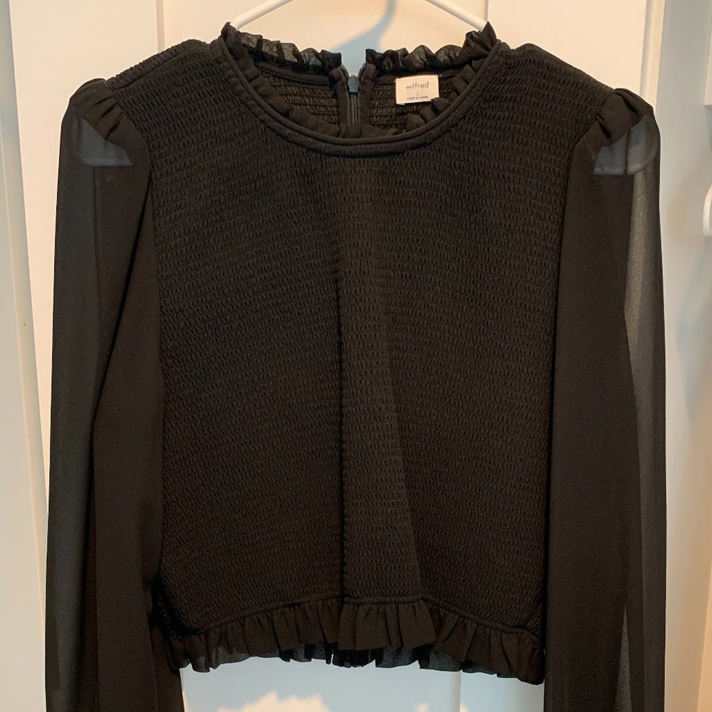 Aritzia Wilfred Tempest Blouse (Black)